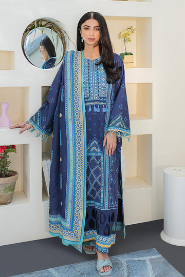 Zellbury | Unstitched 3 Piece Lawn | Embroidered Shirt Shalwar Dupatta - 1681 - House Of Zarish