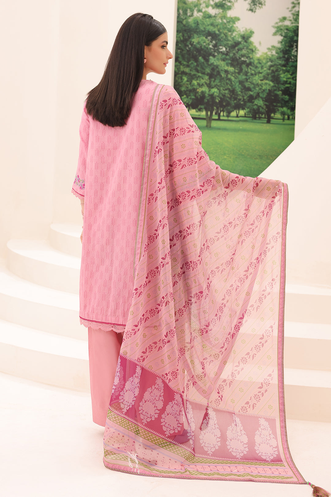 Zellbury | Unstitched 3 Piece Jacquard | Embroidered Shirt Shalwar Dupatta - 1765 - Libasekhas