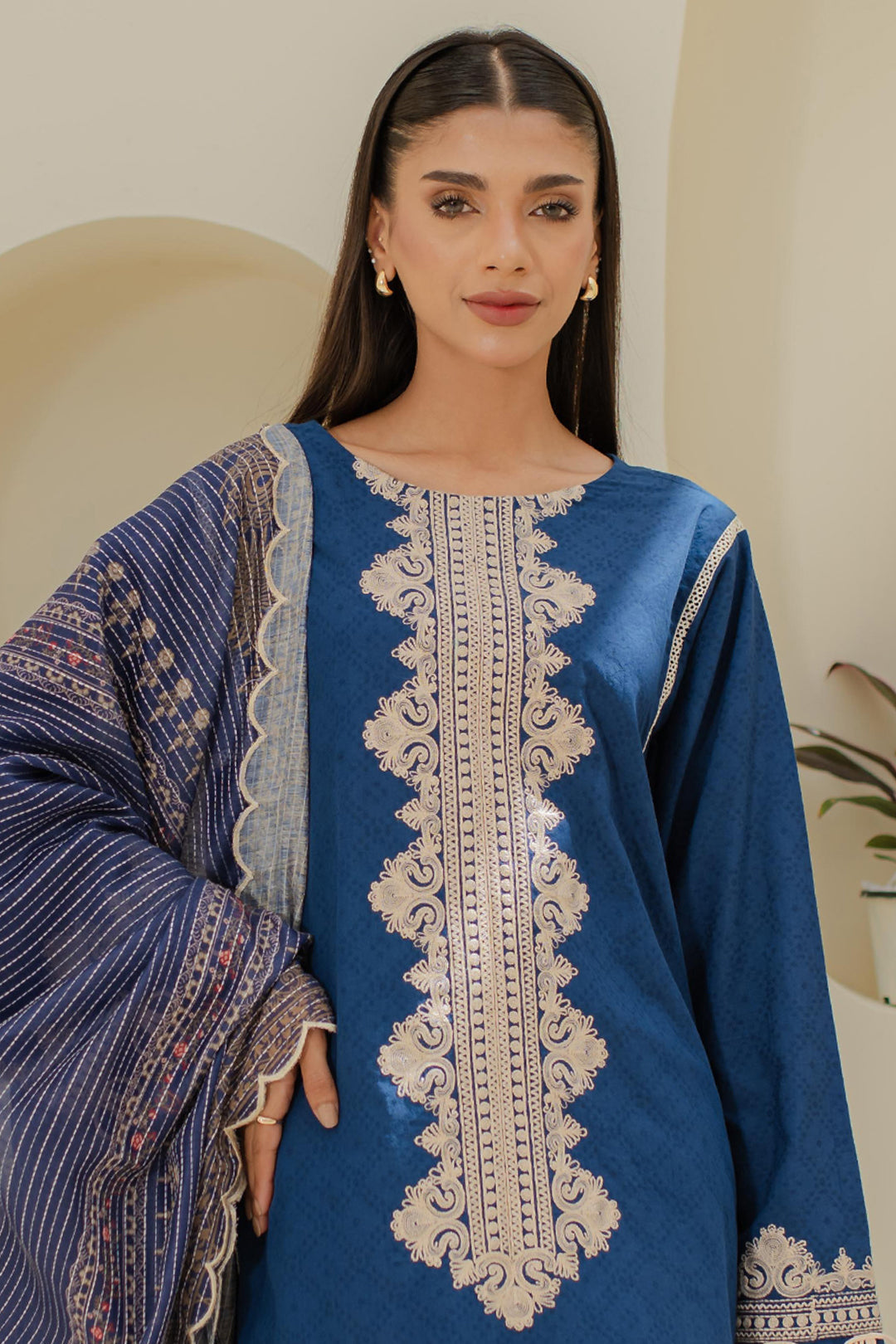Zellbury | Unstitched 3 Piece Jacquard | Embroidered Shirt Shalwar Dupatta - 1767 - House Of Zarish