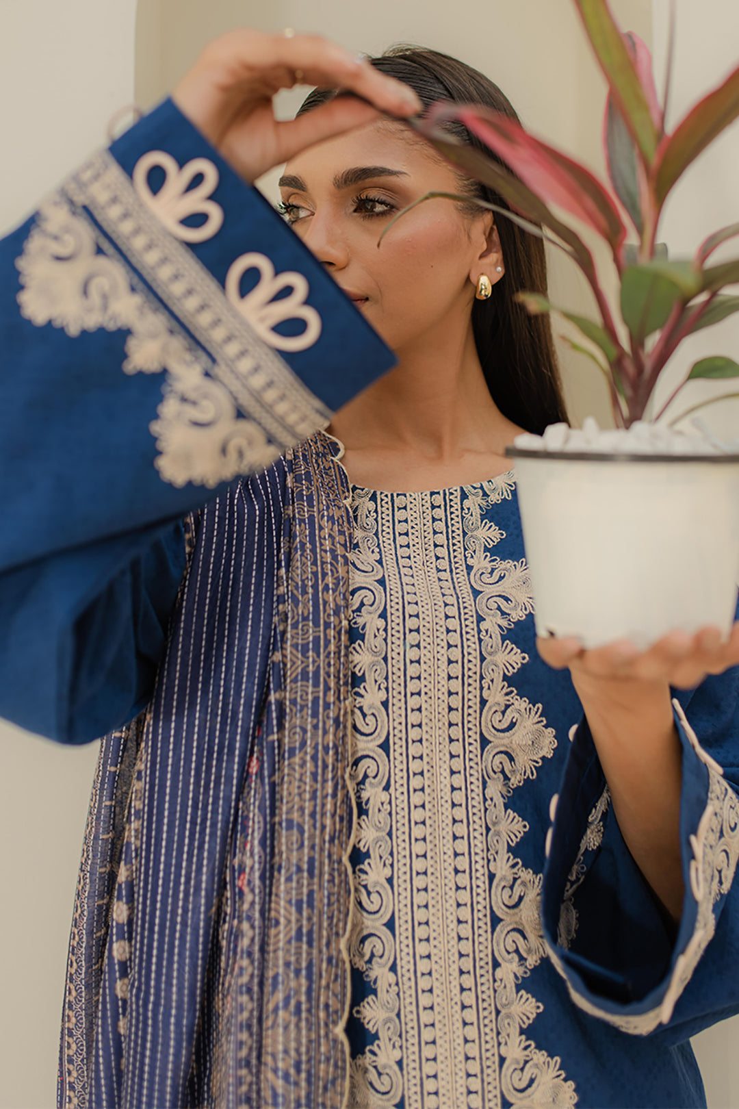 Zellbury | Unstitched 3 Piece Jacquard | Embroidered Shirt Shalwar Dupatta - 1767 - House Of Zarish