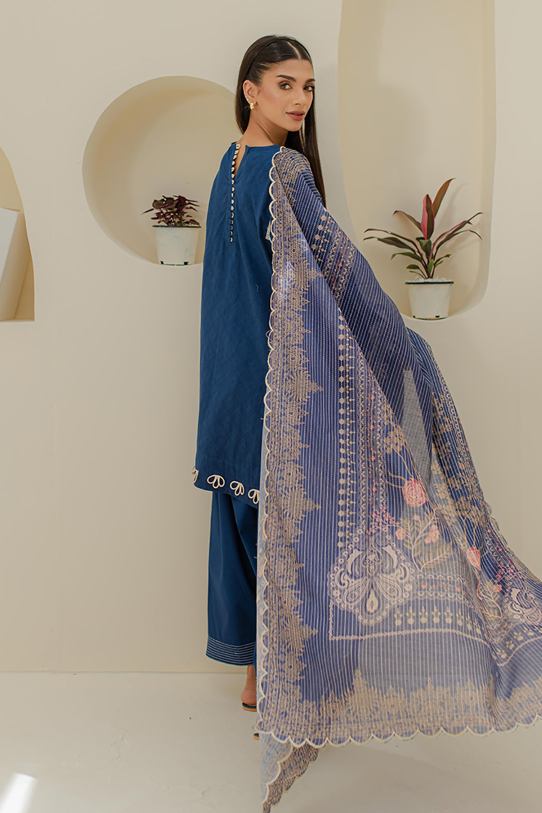 Zellbury | Unstitched 3 Piece Jacquard | Embroidered Shirt Shalwar Dupatta - 1767 - House Of Zarish
