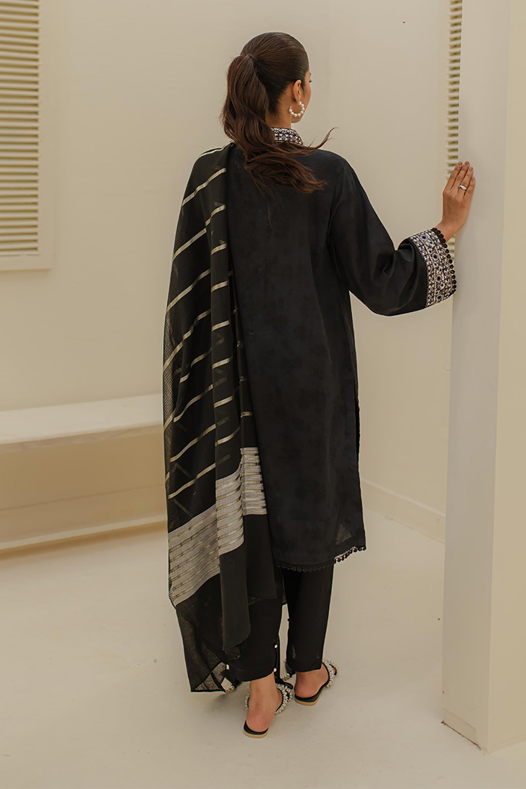 Zellbury | Unstitched 3 Piece Green | Embroidered Shirt Shalwar Dupatta - 1768 - House Of Zarish