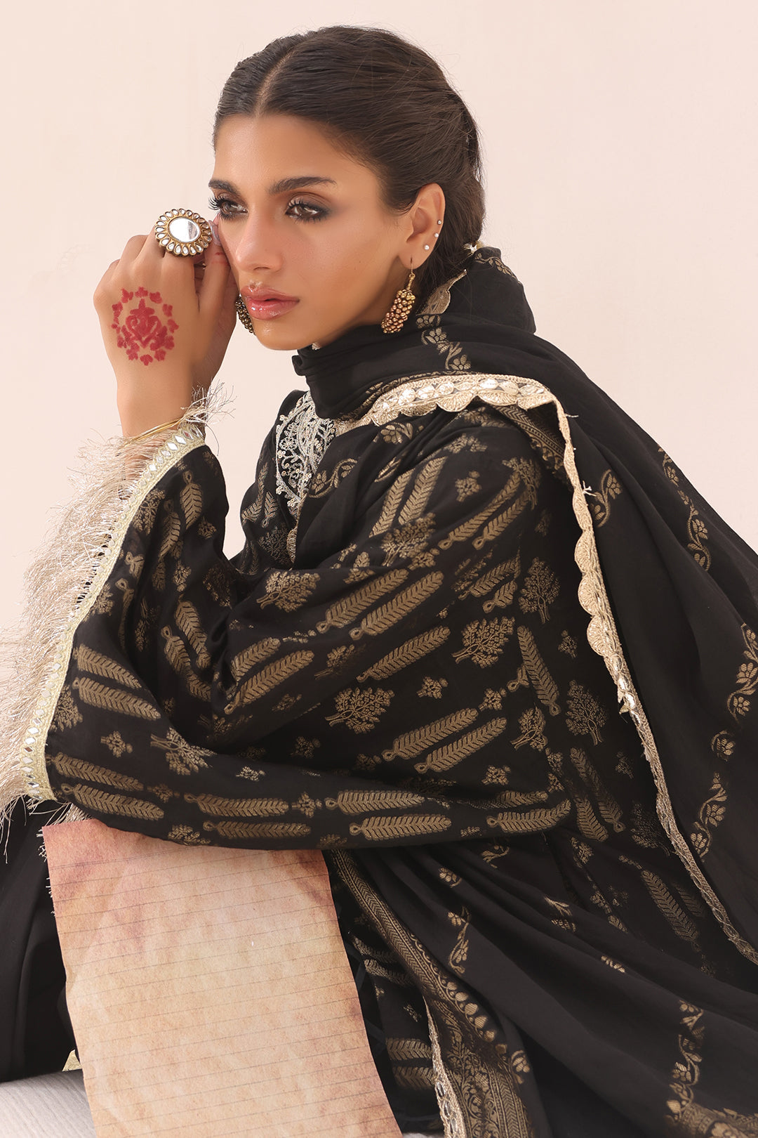 Zellbury | Unstitched 3 Piece Jacquard | Embroidered Shirt Shalwar Dupatta - 1799 - Libasekhas