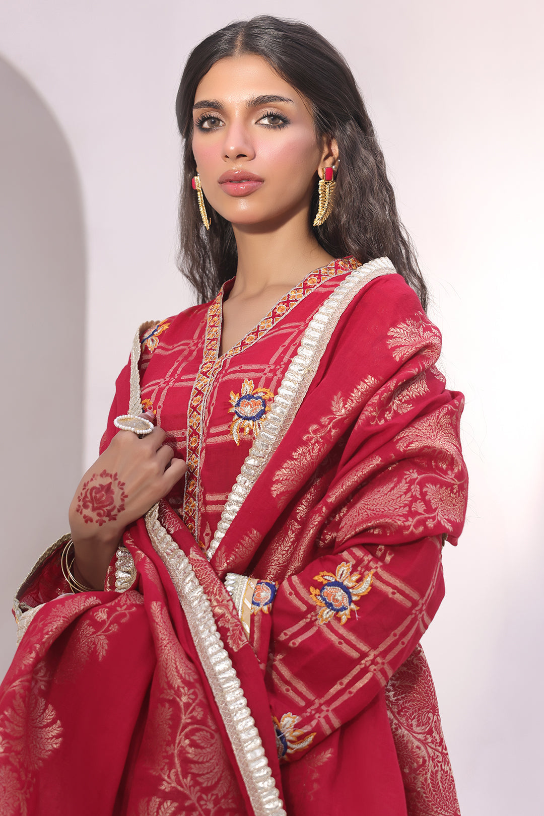Zellbury | Unstitched 3 Piece Jacquard | Embroidered Shirt Shalwar Dupatta - 1803 - House Of Zarish