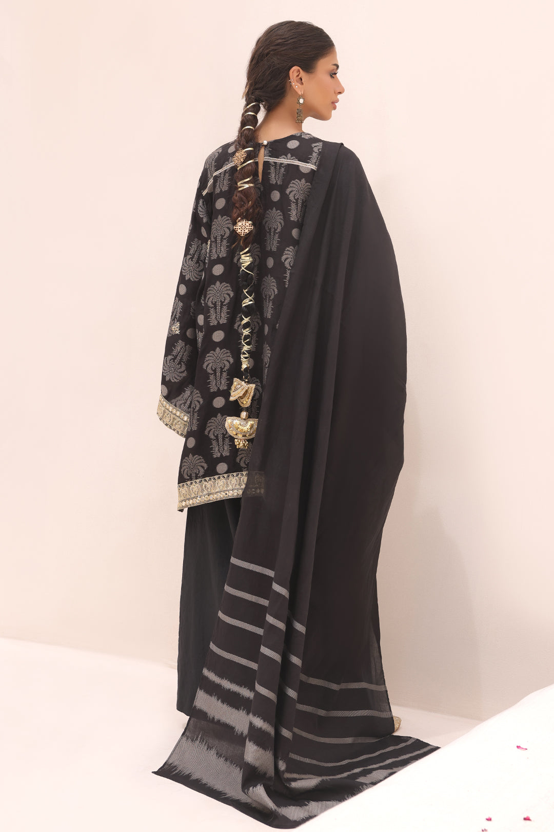 Zellbury | Unstitched 3 Piece Jacquard | Embroidered Shirt Shalwar Dupatta - 1806 - House Of Zarish