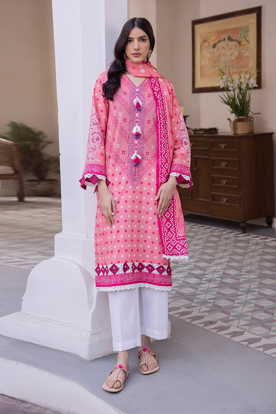 Zellbury | Unstitched 2 Piece Lawn | Shirt Dupatta - 1014 - House Of Zarish