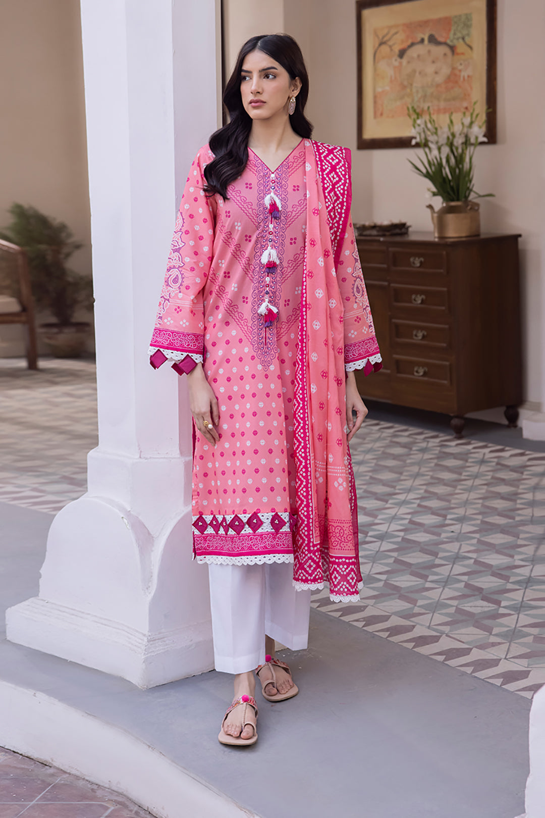 Zellbury | Unstitched 2 Piece Lawn | Shirt Dupatta - 1014 - House Of Zarish