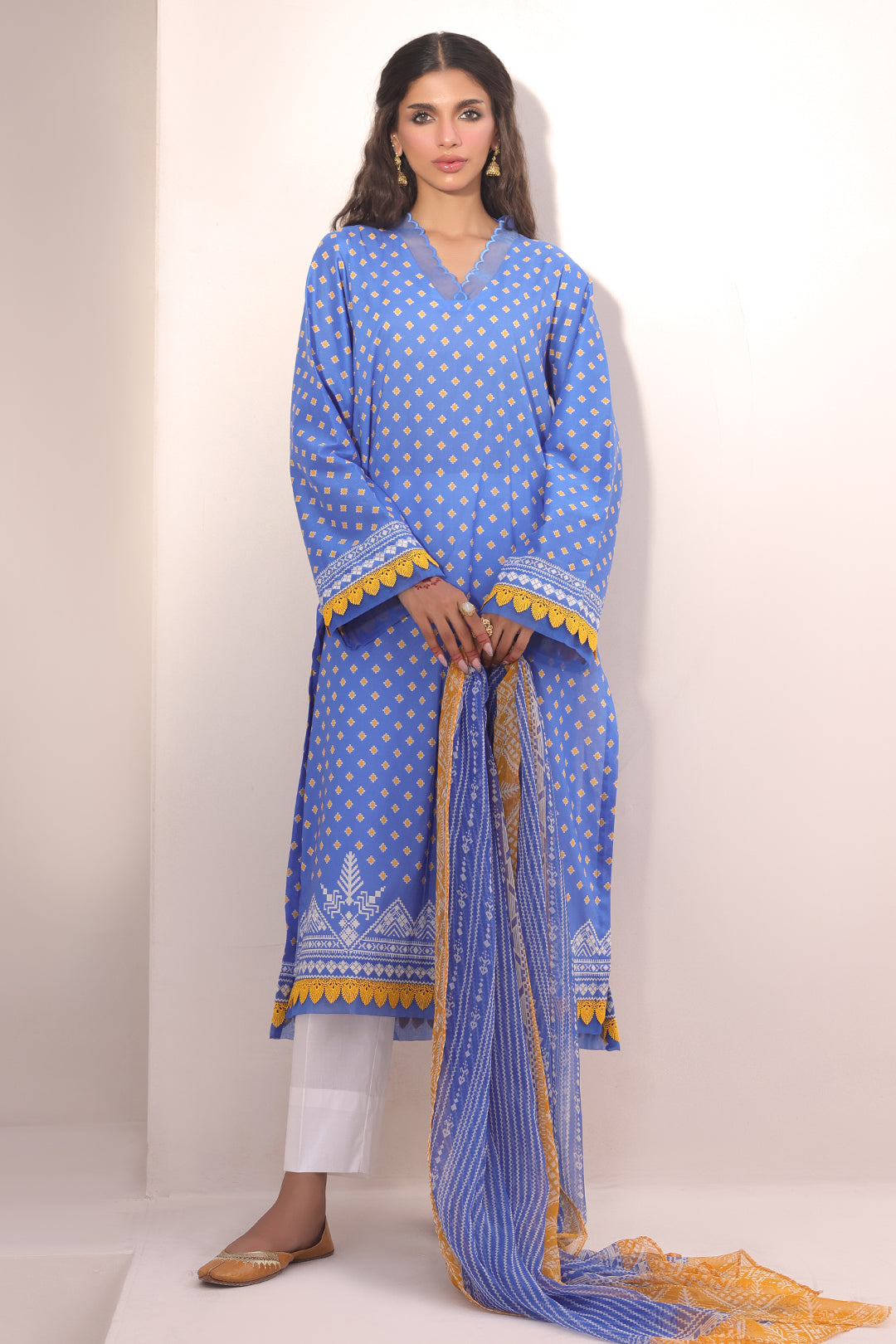 Zellbury | Unstitched 2 Piece Lawn | Shirt Dupatta - 1151 - House Of Zarish