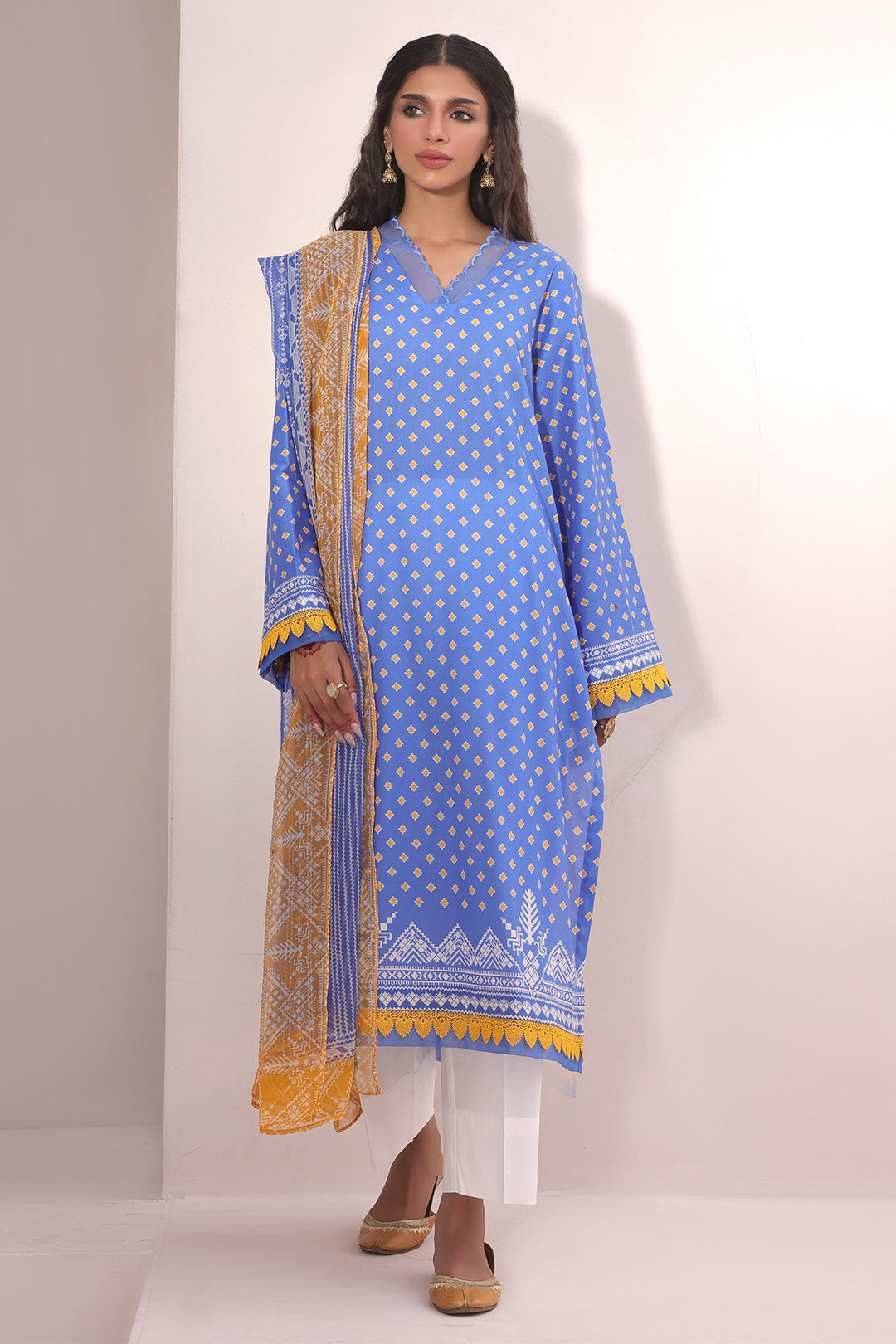 Zellbury | Unstitched 2 Piece Lawn | Shirt Dupatta - 1151 - House Of Zarish