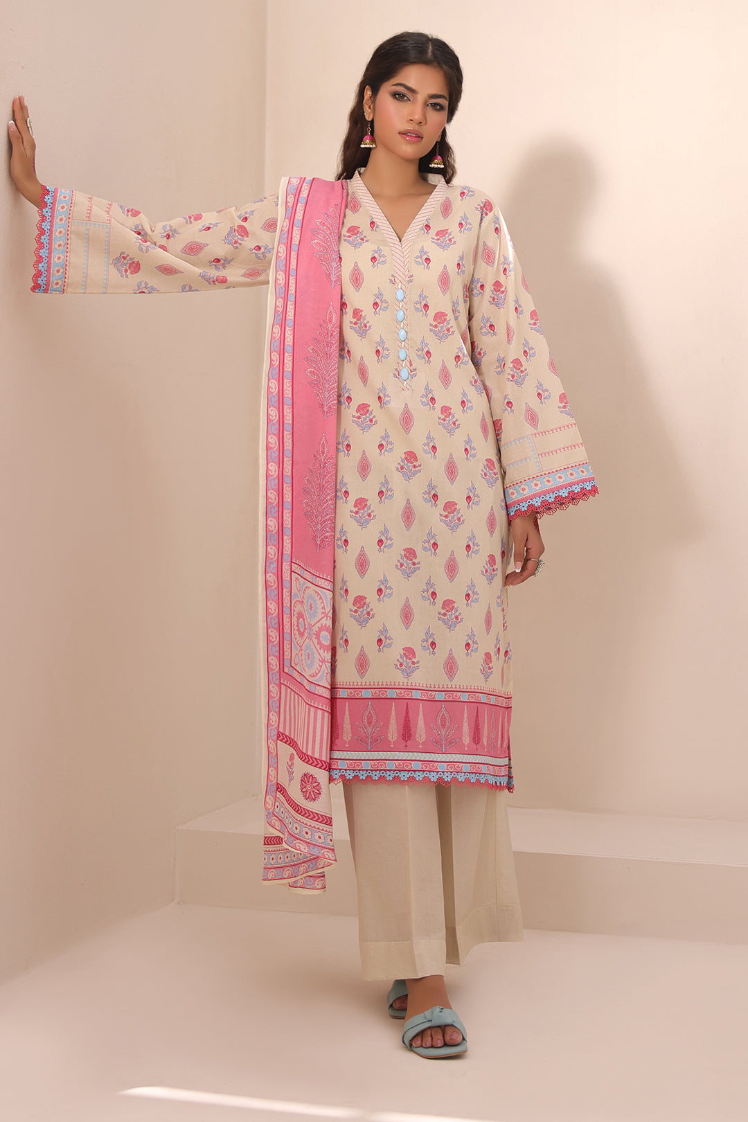 Zellbury | Unstitched 2 Piece Lawn | Shirt Dupatta - 1152 - Libasekhas
