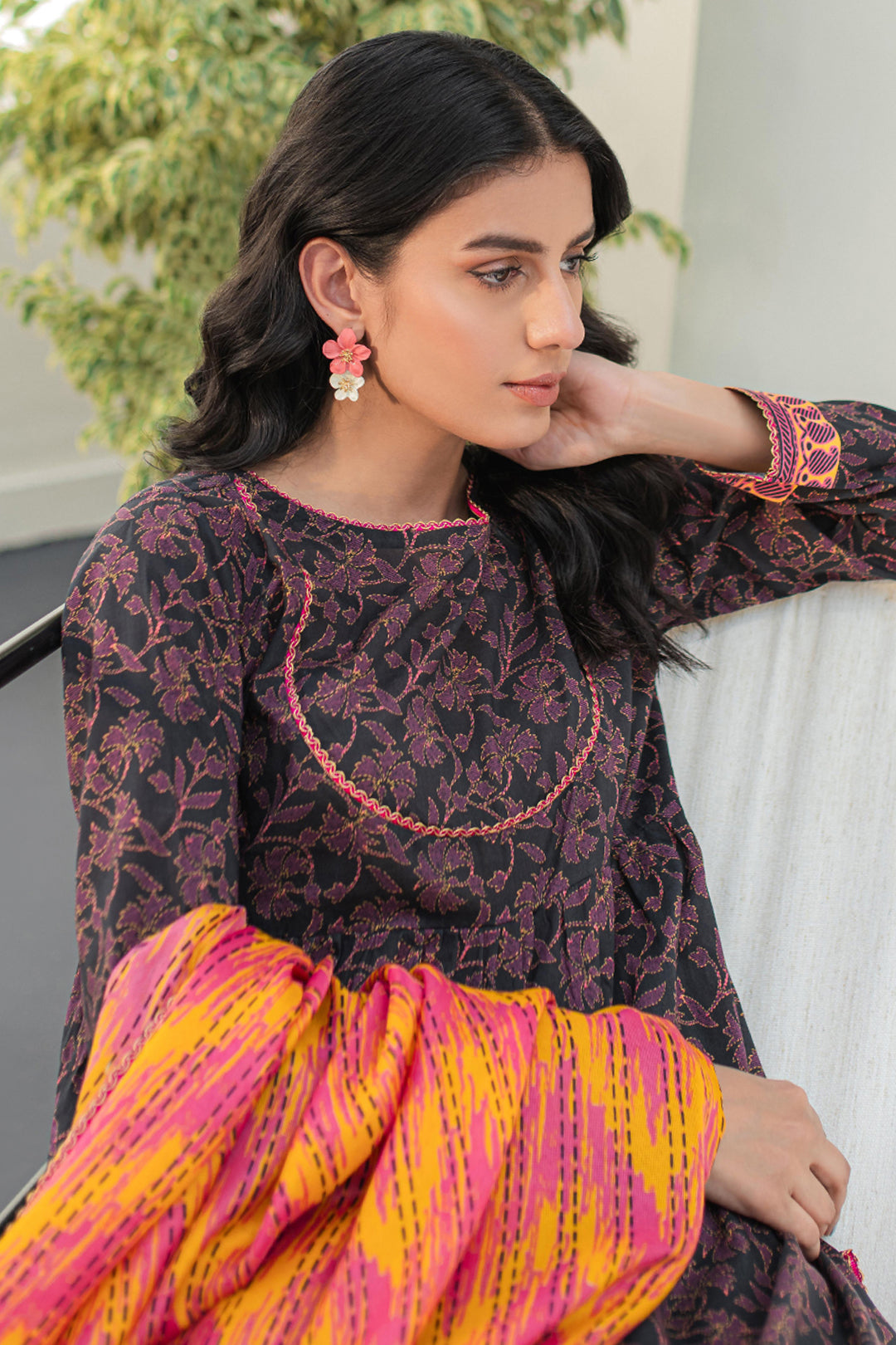 Zellbury | Unstitched 2 Piece Lawn | Shirt Dupatta - 1153 - House Of Zarish