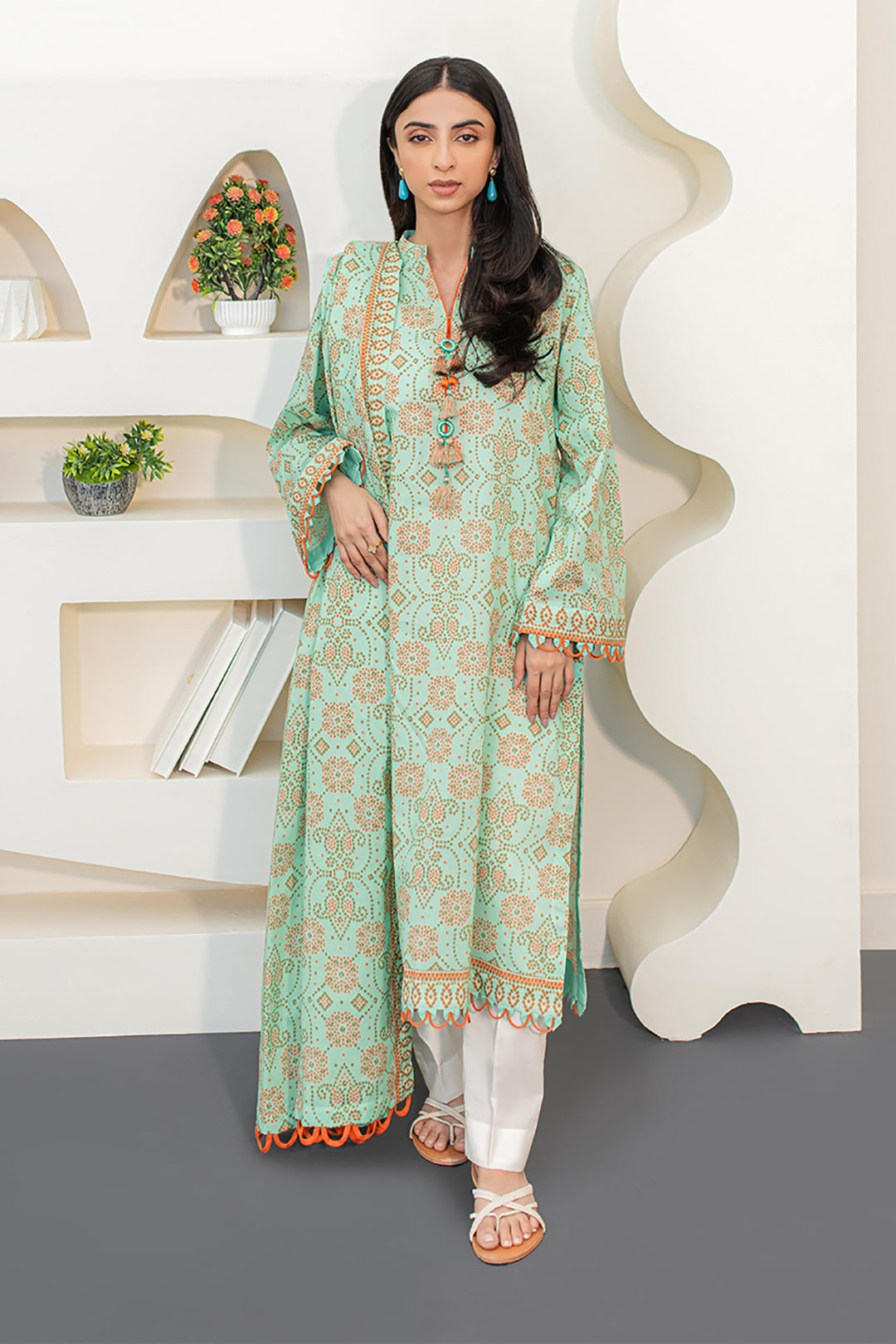 Zellbury | Unstitched 2 Piece Lawn | Shirt Dupatta - 1160 - House Of Zarish