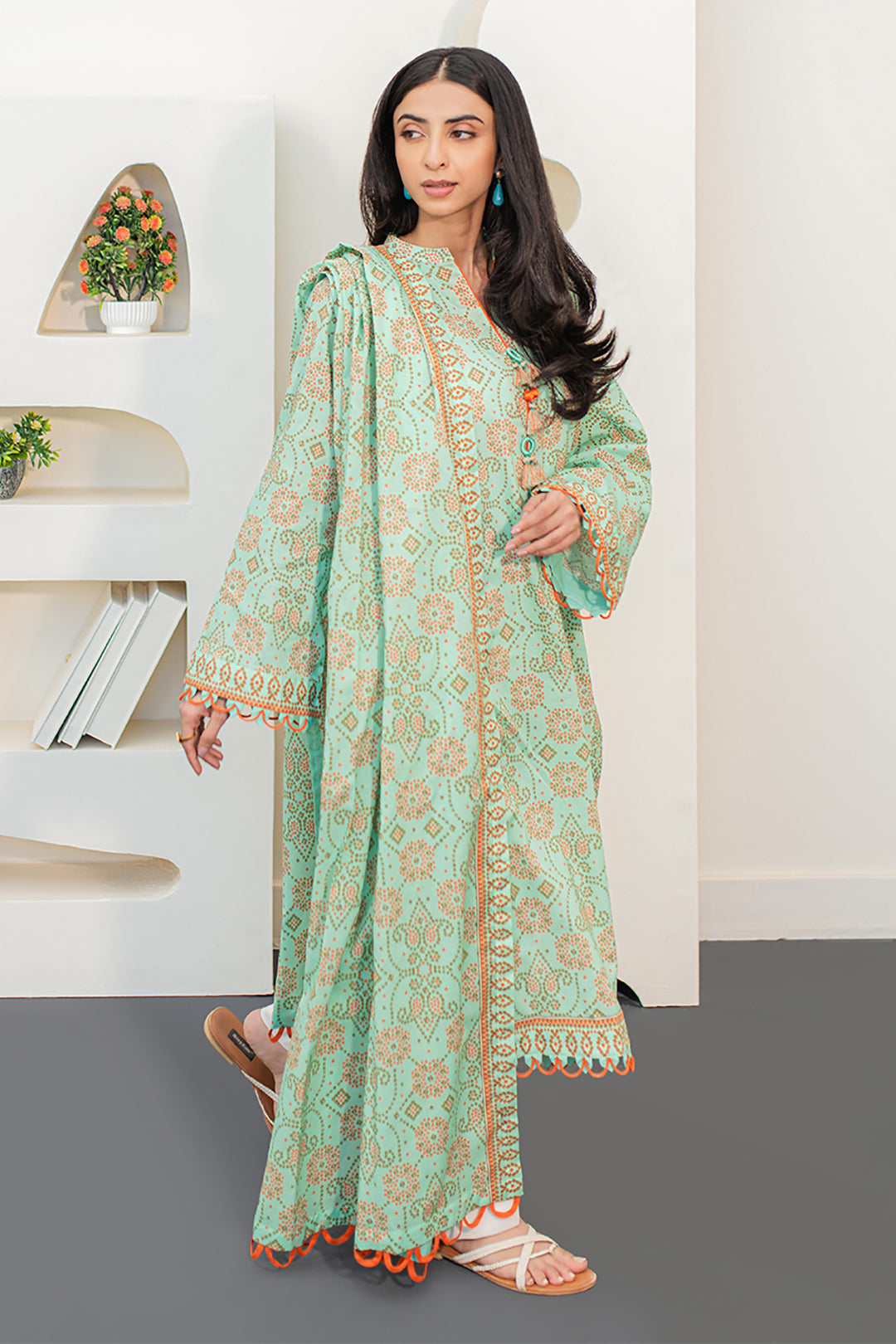 Zellbury | Unstitched 2 Piece Lawn | Shirt Dupatta - 1160 - House Of Zarish