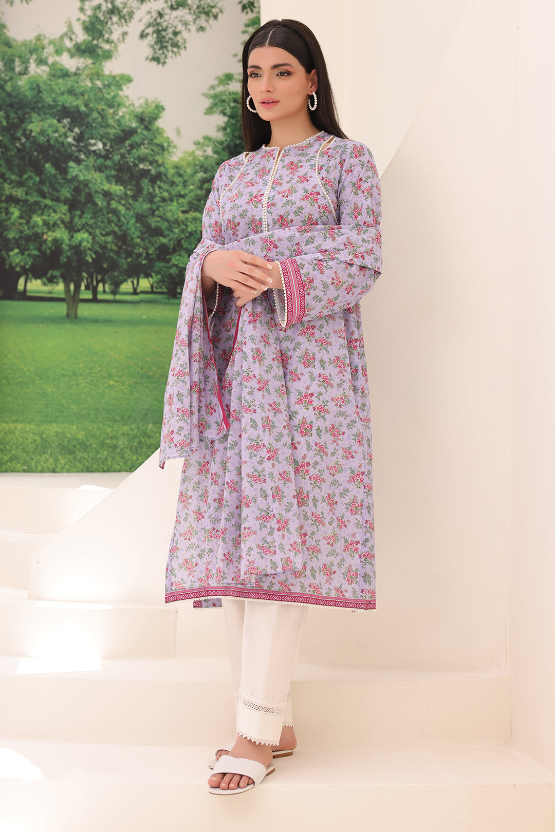 Zellbury | Unstitched 2 Piece Lawn | Shirt Dupatta - 1161 - House Of Zarish