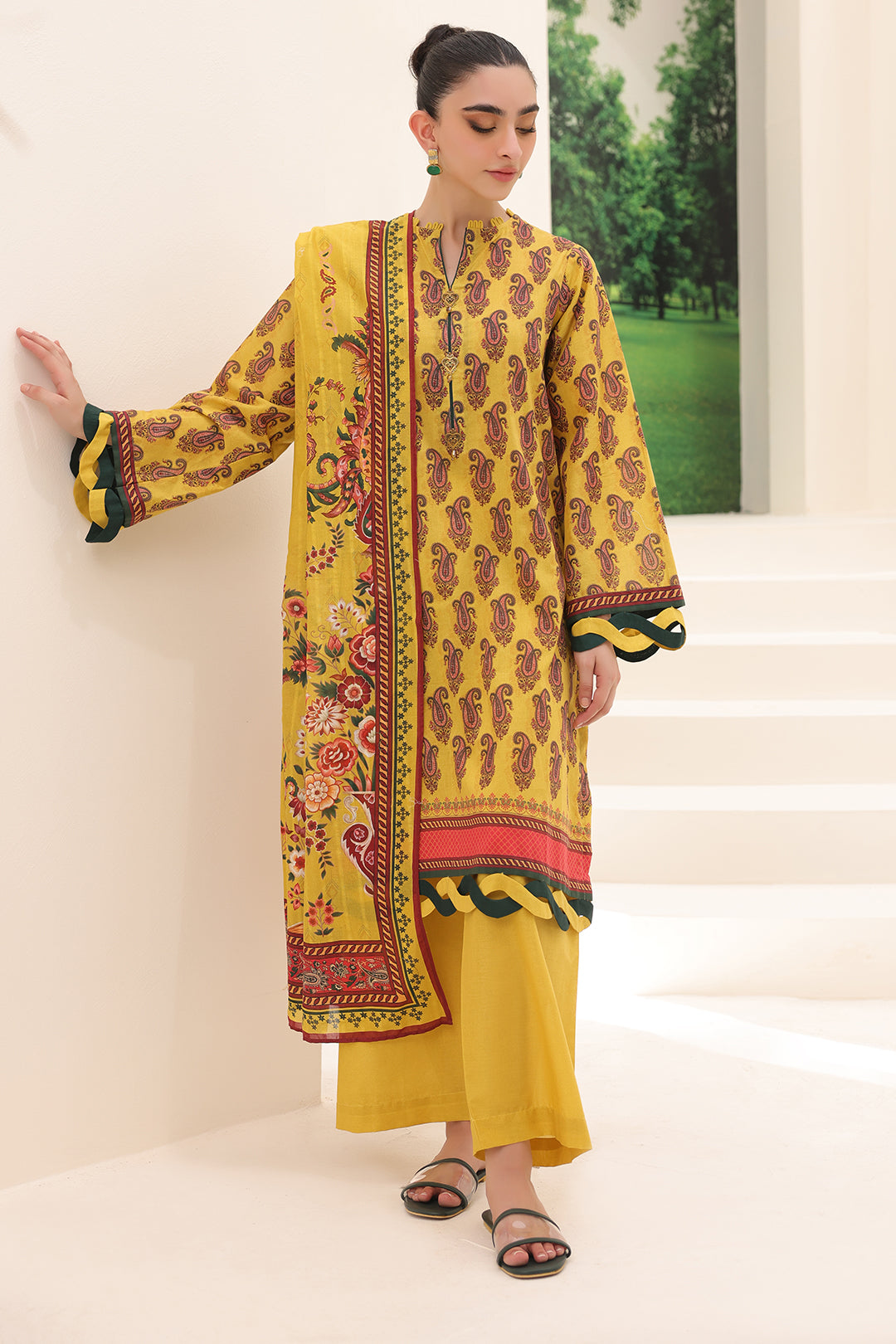 Zellbury | Unstitched 2 Piece Lawn | Shirt Dupatta - 1164 - House Of Zarish