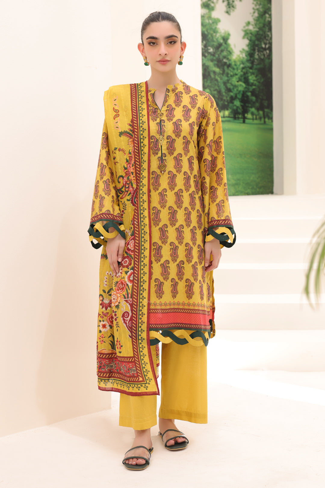 Zellbury | Unstitched 2 Piece Lawn | Shirt Dupatta - 1164 - House Of Zarish