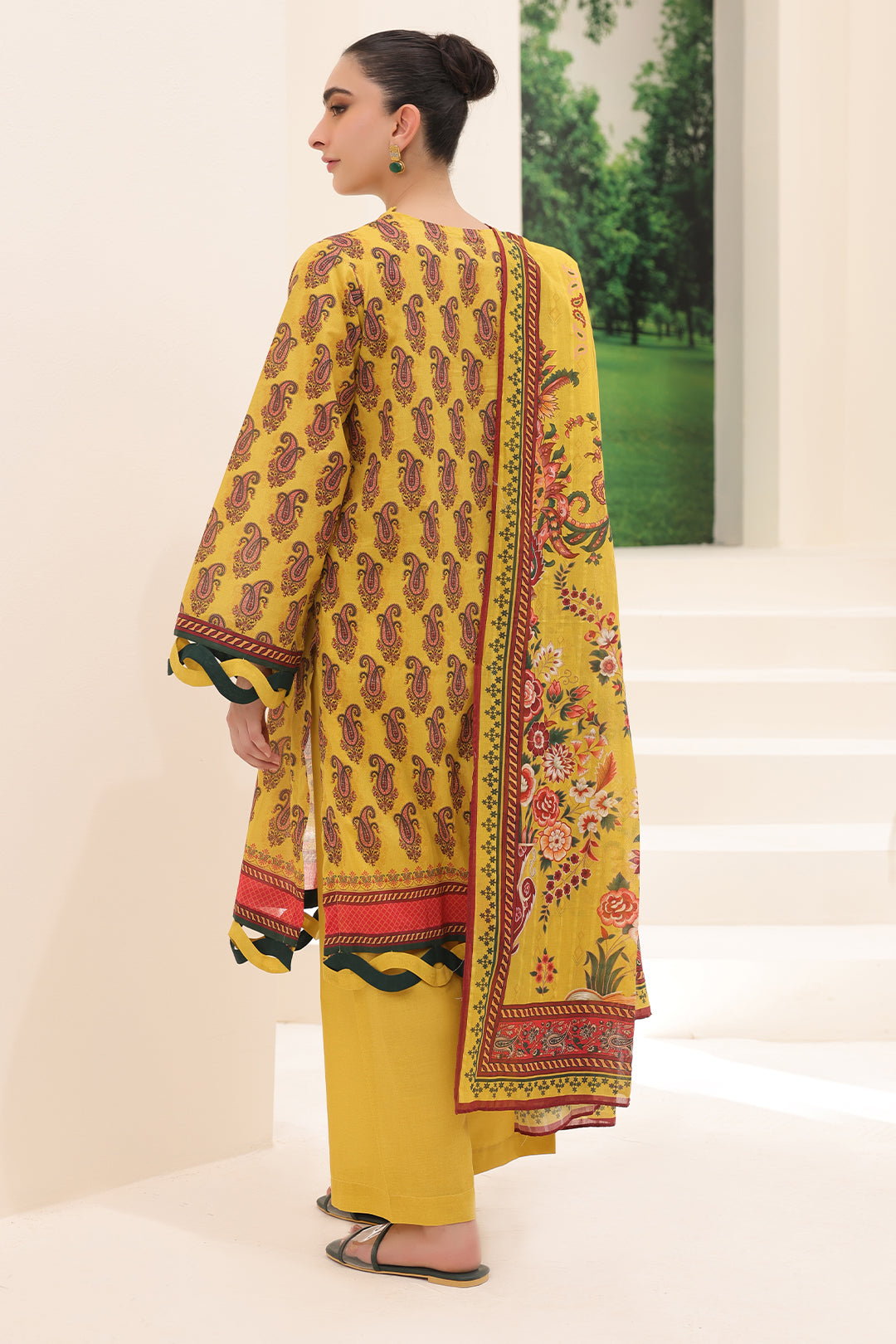 Zellbury | Unstitched 2 Piece Lawn | Shirt Dupatta - 1164 - House Of Zarish