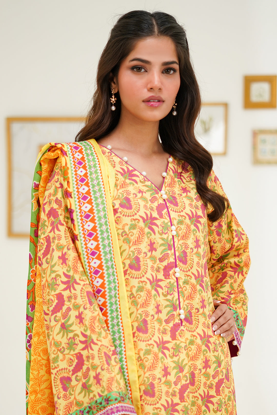 Zellbury | Unstitched 2 Piece Lawn | Shirt Dupatta - 1300 - House Of Zarish