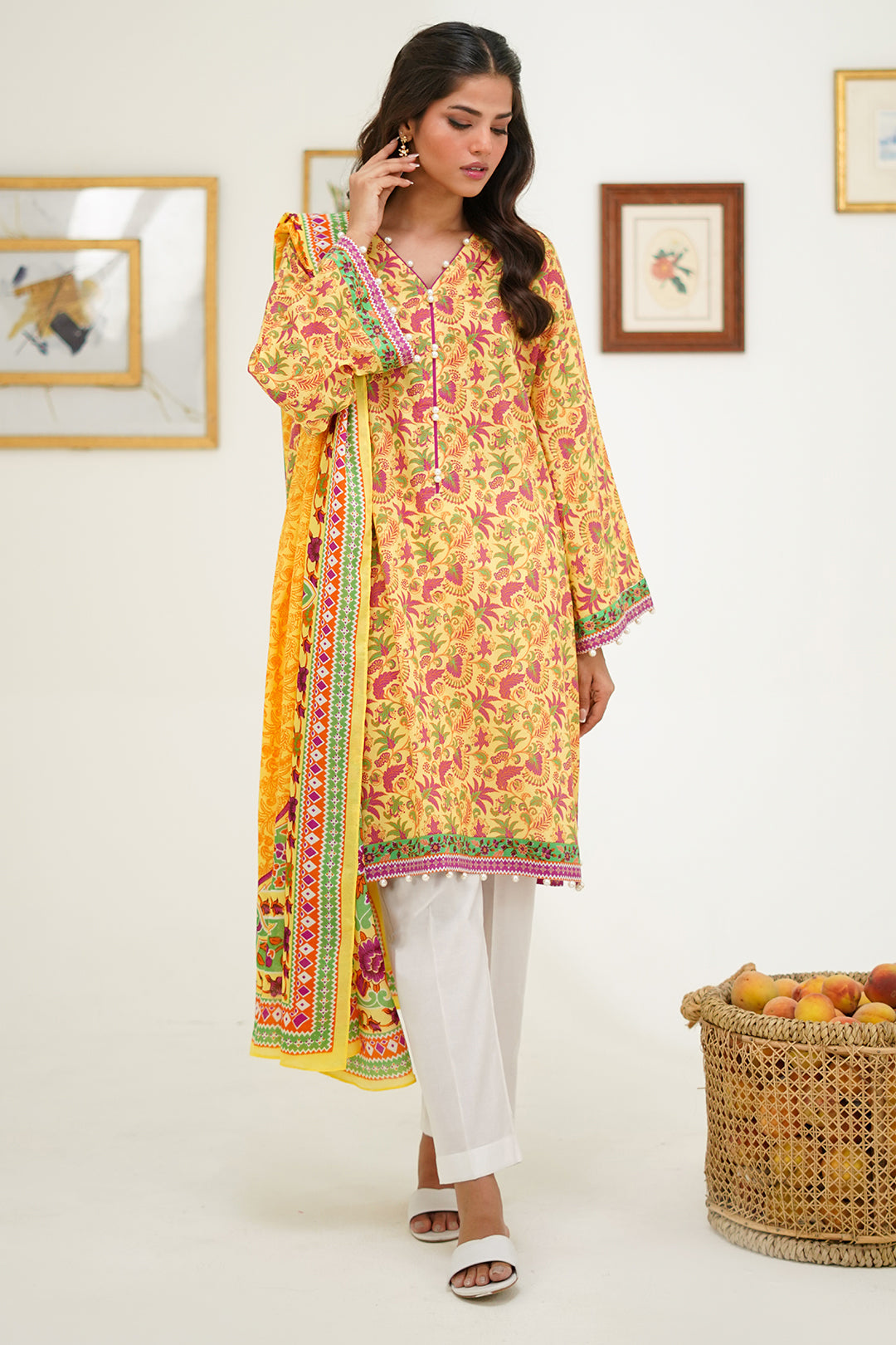 Zellbury | Unstitched 2 Piece Lawn | Shirt Dupatta - 1300 - House Of Zarish