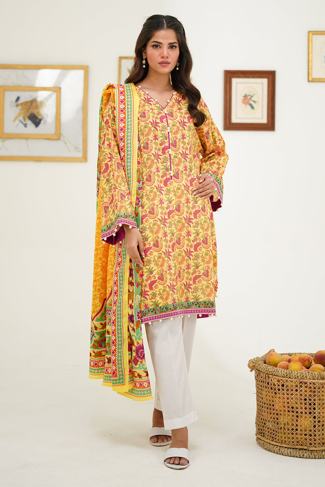 Zellbury | Unstitched 2 Piece Lawn | Shirt Dupatta - 1300 - House Of Zarish
