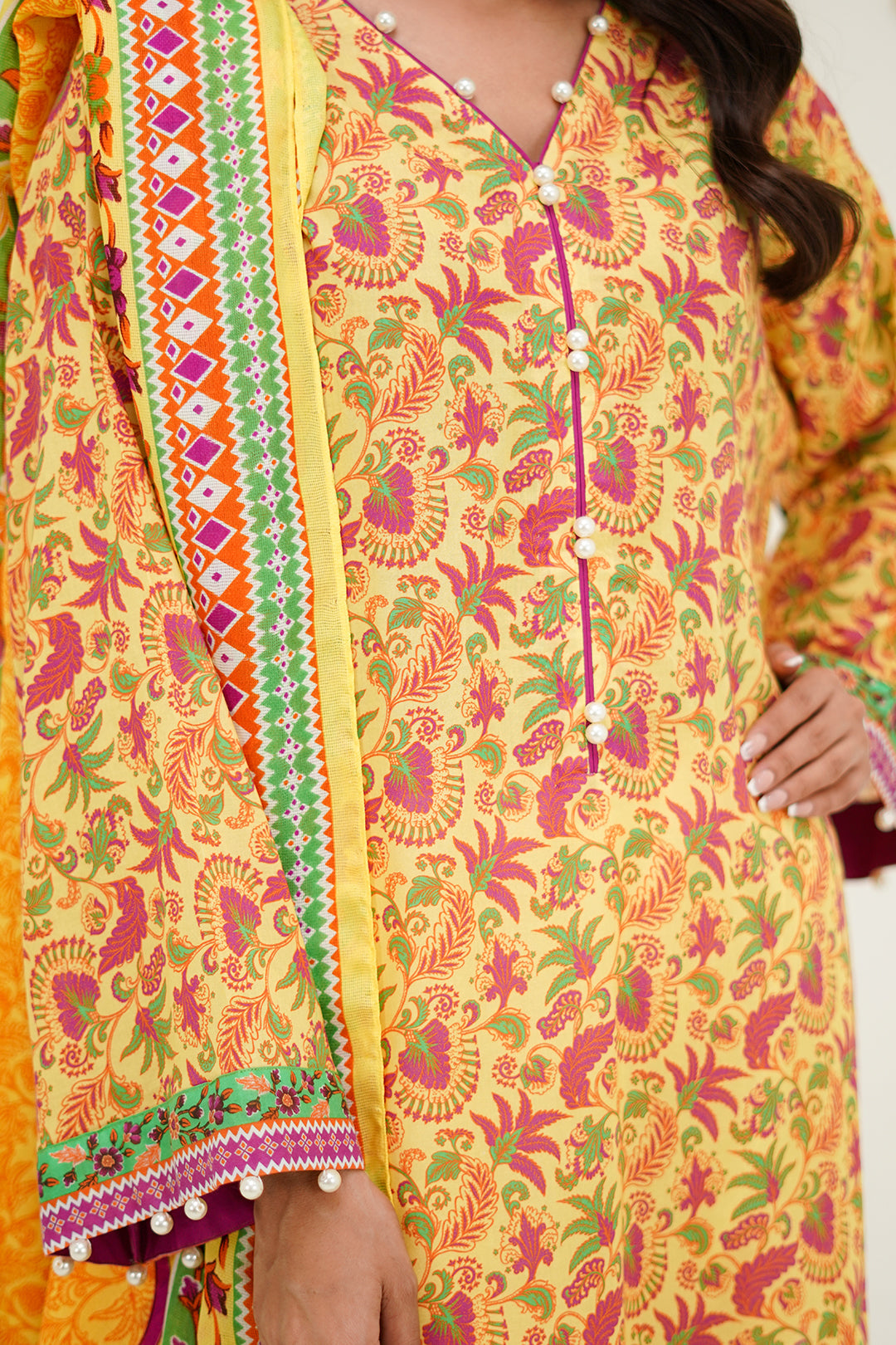 Zellbury | Unstitched 2 Piece Lawn | Shirt Dupatta - 1300 - House Of Zarish