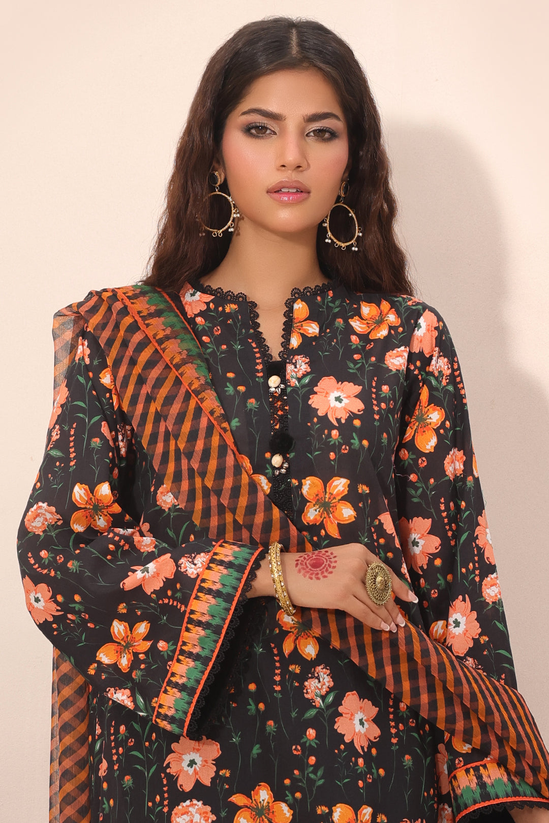 Zellbury | Unstitched 2 Piece Lawn | Shirt Dupatta - 1302 - House Of Zarish
