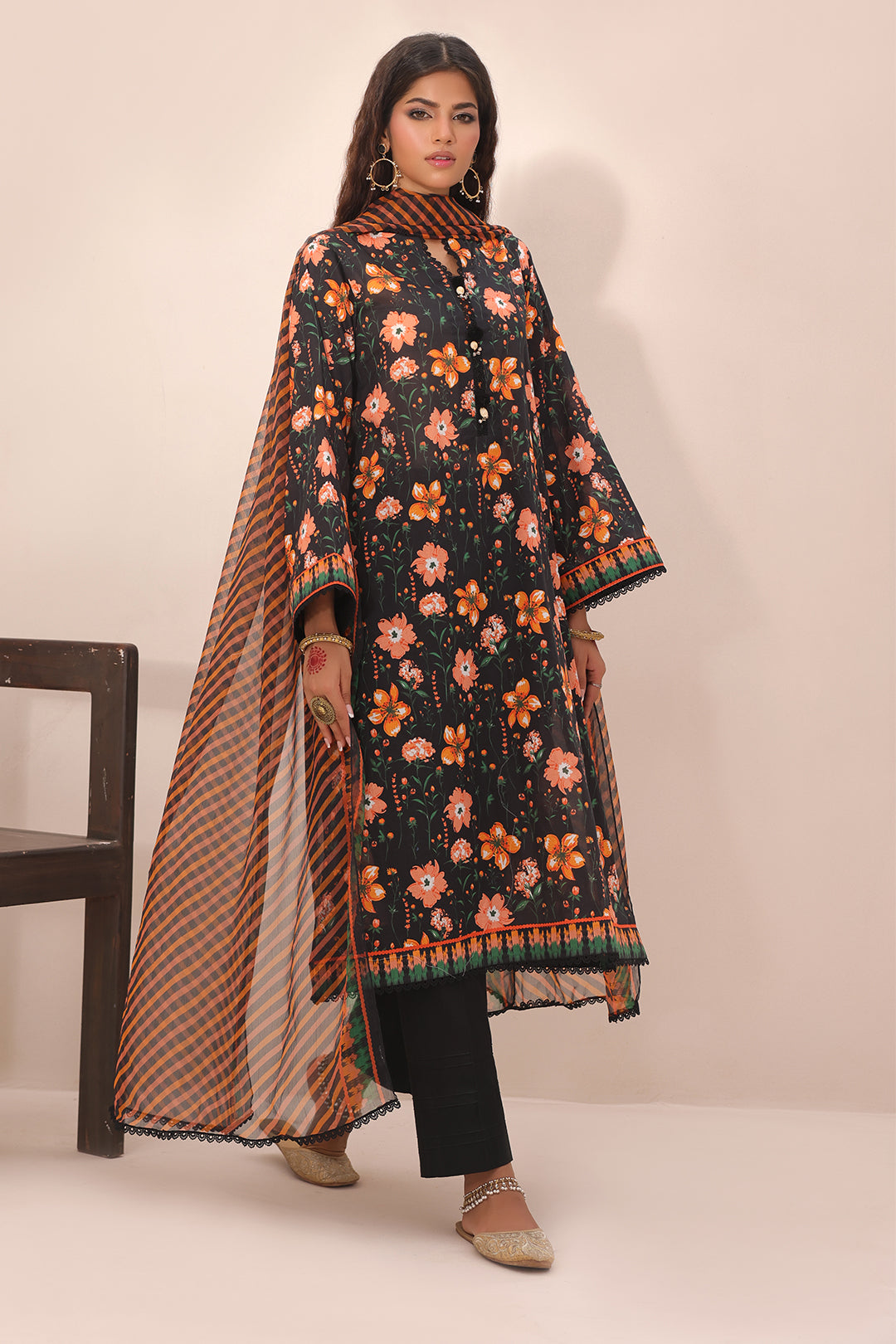 Zellbury | Unstitched 2 Piece Lawn | Shirt Dupatta - 1302 - House Of Zarish