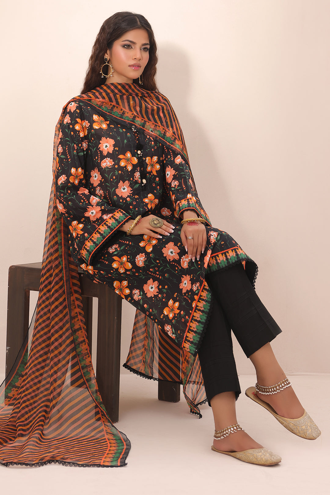 Zellbury | Unstitched 2 Piece Lawn | Shirt Dupatta - 1302 - House Of Zarish