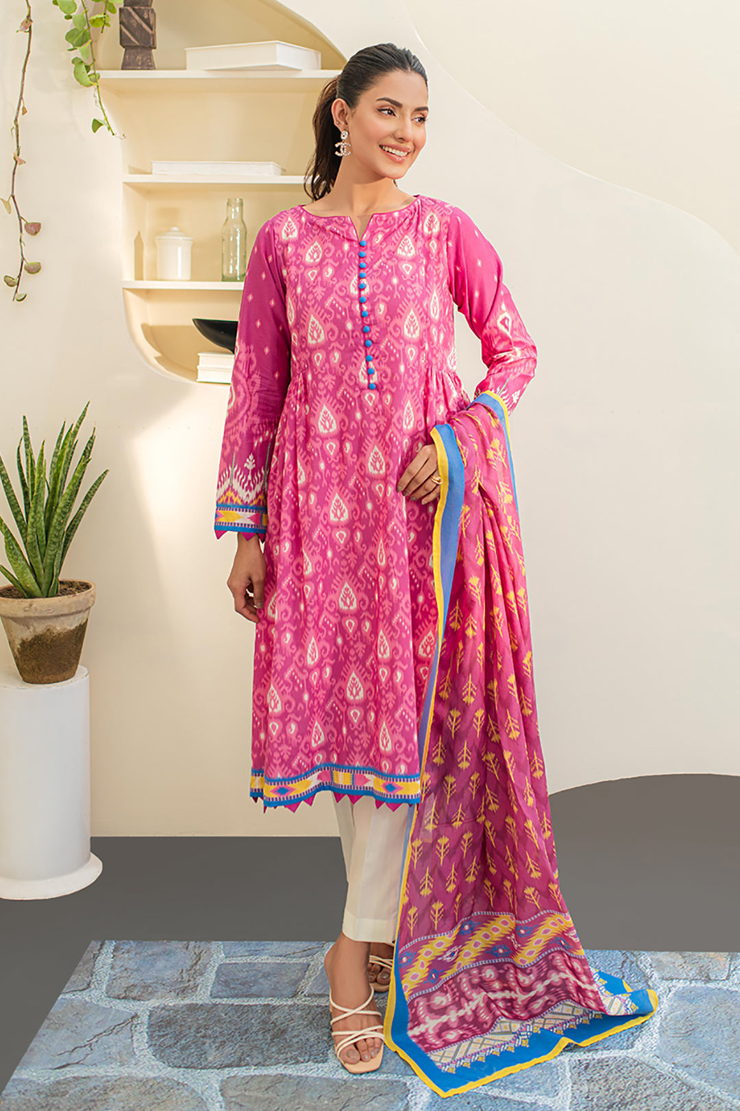 Zellbury | Unstitched 2 Piece Lawn | Shirt Dupatta - 1653 - House Of Zarish
