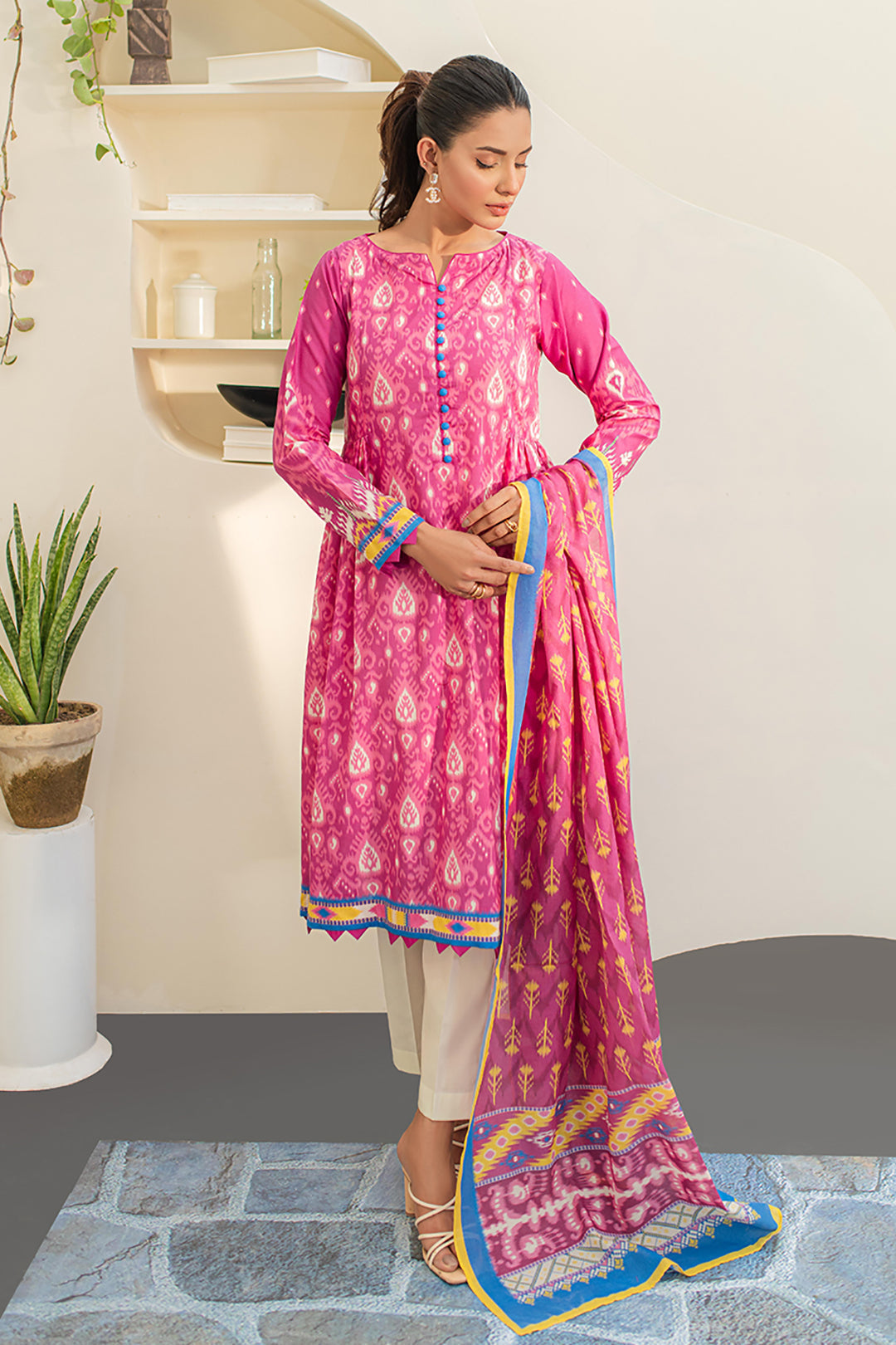 Zellbury | Unstitched 2 Piece Lawn | Shirt Dupatta - 1653 - Libasekhas