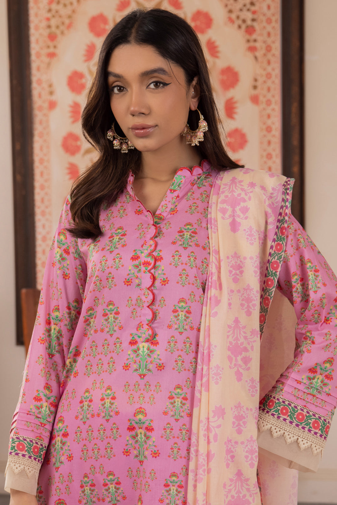 Zellbury | Unstitched 3 Piece Lawn | Shirt Shalwar Dupatta - 1070 - House Of Zarish