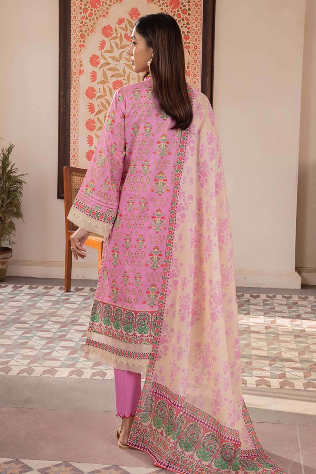 Zellbury | Unstitched 3 Piece Lawn | Shirt Shalwar Dupatta - 1070 - House Of Zarish