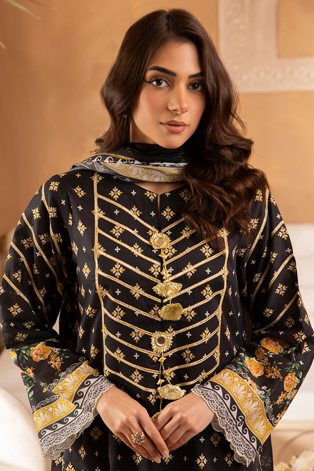 Zellbury | Unstitched 3 Piece Lawn | Shirt Shalwar Dupatta - 1081 - House Of Zarish