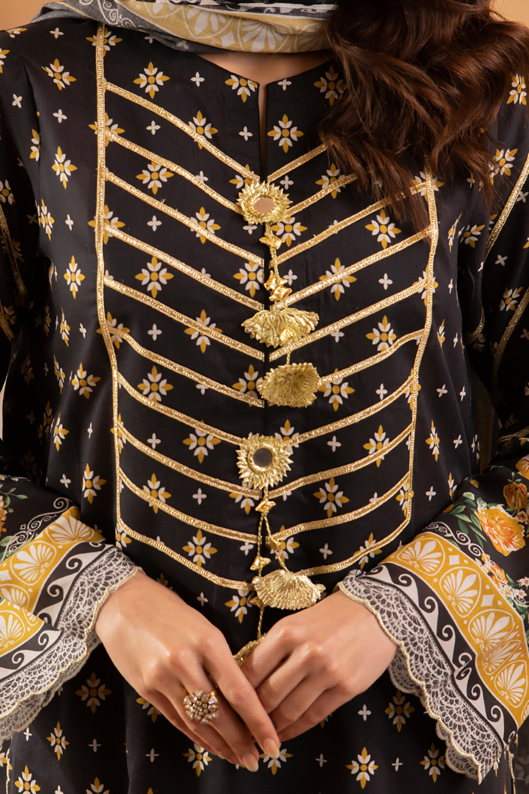 Zellbury | Unstitched 3 Piece Lawn | Shirt Shalwar Dupatta - 1081 - House Of Zarish