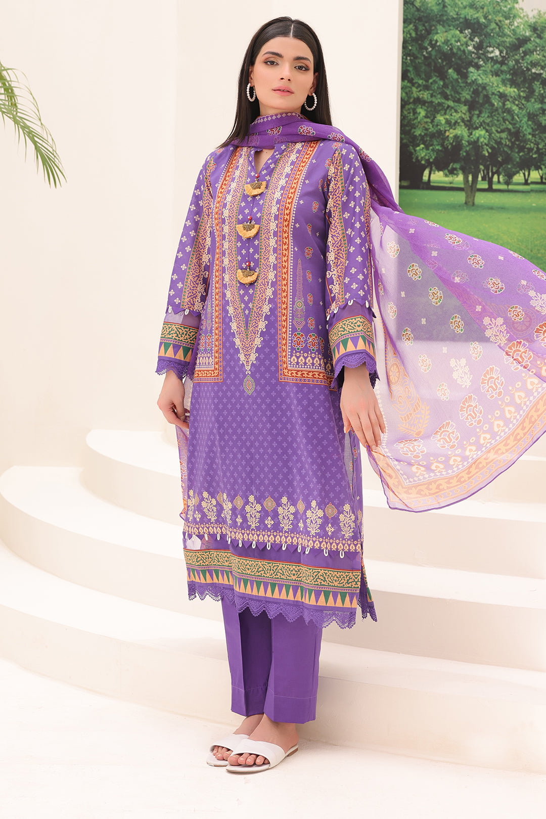 Zellbury | Unstitched 3 Piece Lawn | Shirt Shalwar Dupatta - 1189 - House Of Zarish