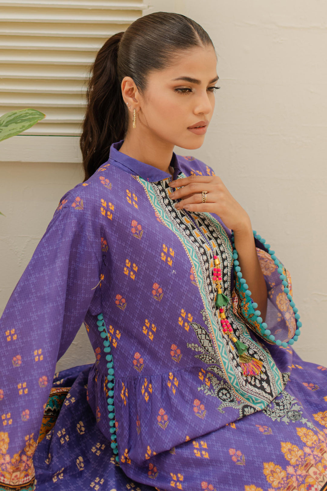 Zellbury | Unstitched 3 Piece Lawn | Shirt Shalwar Dupatta - 1215 - House Of Zarish