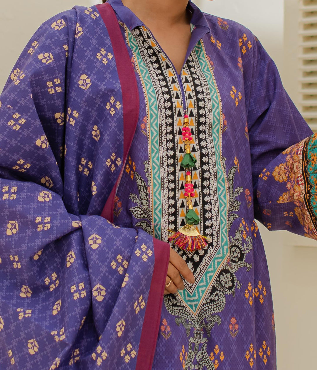 Zellbury | Unstitched 3 Piece Lawn | Shirt Shalwar Dupatta - 1215 - Libasekhas