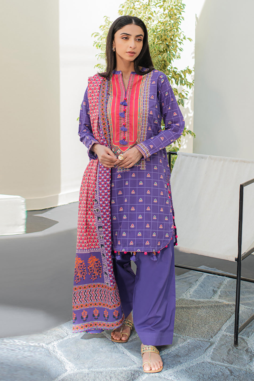 Zellbury | Unstitched 3 Piece Lawn | Shirt Shalwar Dupatta - 1217 - House Of Zarish