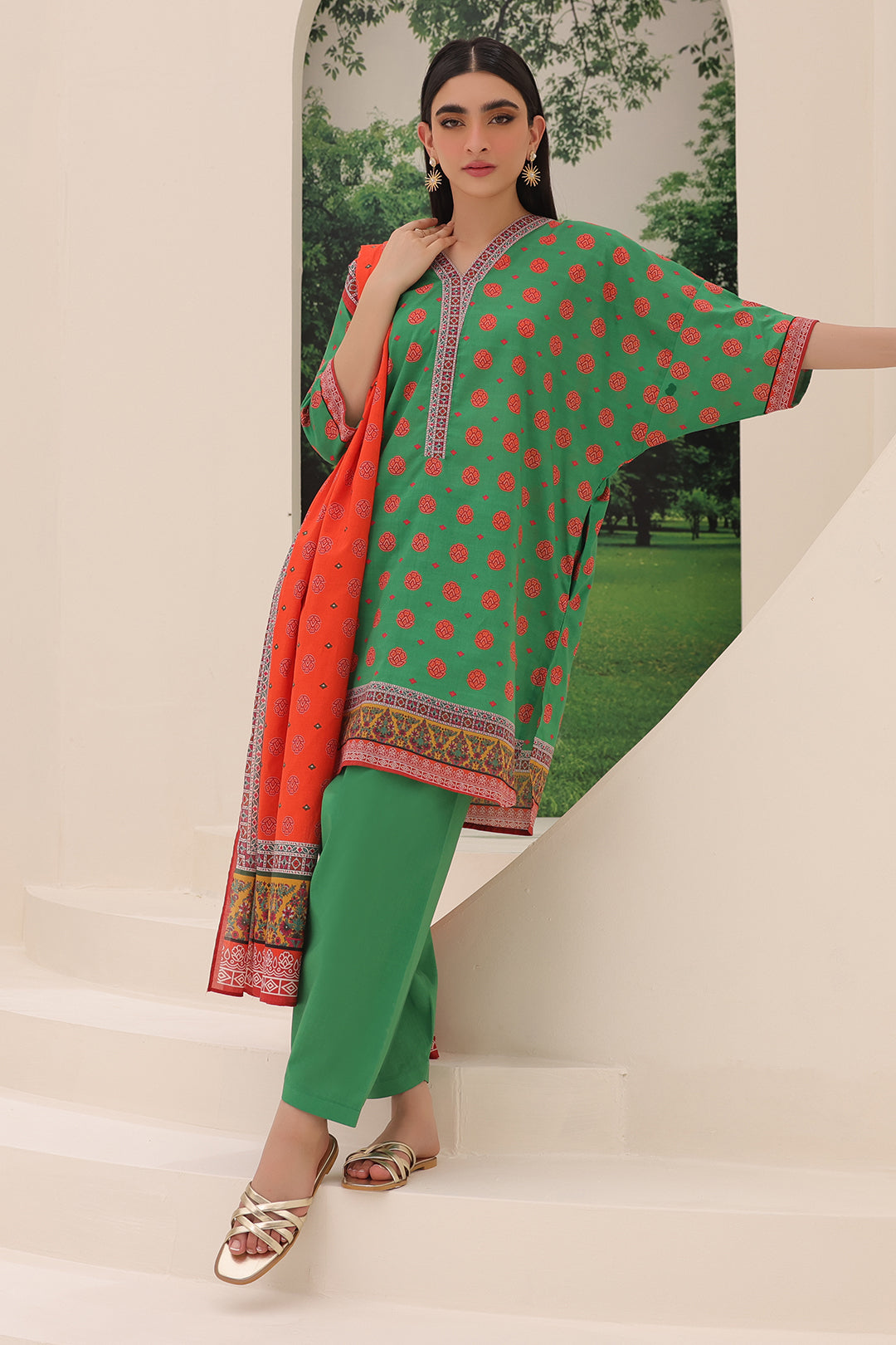 Zellbury | Unstitched 3 Piece Lawn | Shirt Shalwar Dupatta - 1221 - House Of Zarish
