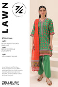 Zellbury | Unstitched 3 Piece Lawn | Shirt Shalwar Dupatta - 1221 - House Of Zarish