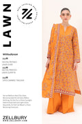 Zellbury | Unstitched 3 Piece Lawn | Shirt Shalwar Dupatta - 1226 - House Of Zarish