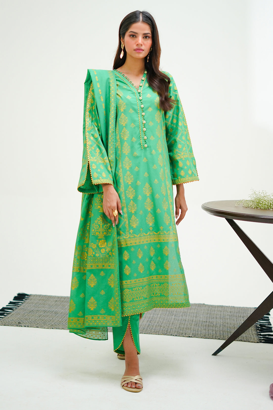 Zellbury | Unstitched 3 Piece Lawn | Shirt Shalwar Dupatta - 1237 - House Of Zarish