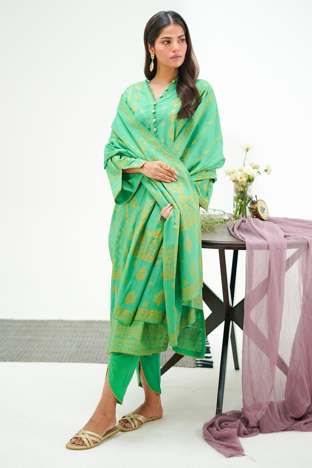Zellbury | Unstitched 3 Piece Lawn | Shirt Shalwar Dupatta - 1237 - House Of Zarish