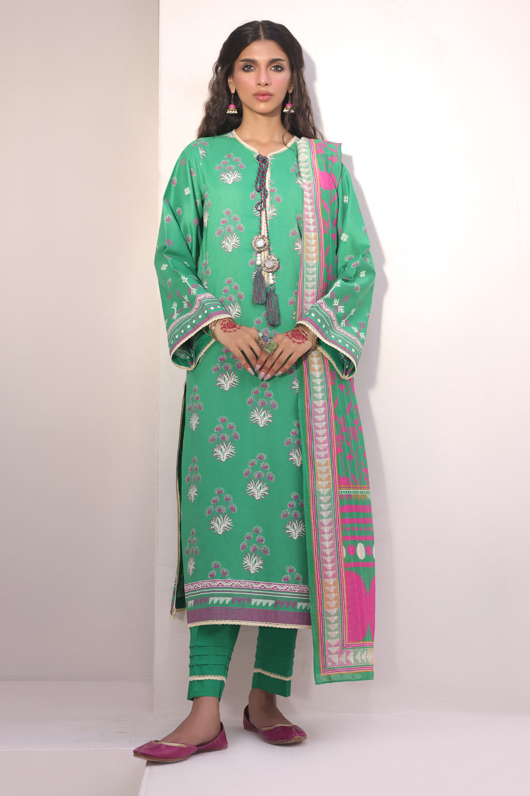 Zellbury | Unstitched 3 Piece Lawn | Shirt Shalwar Dupatta - 1238 - House Of Zarish