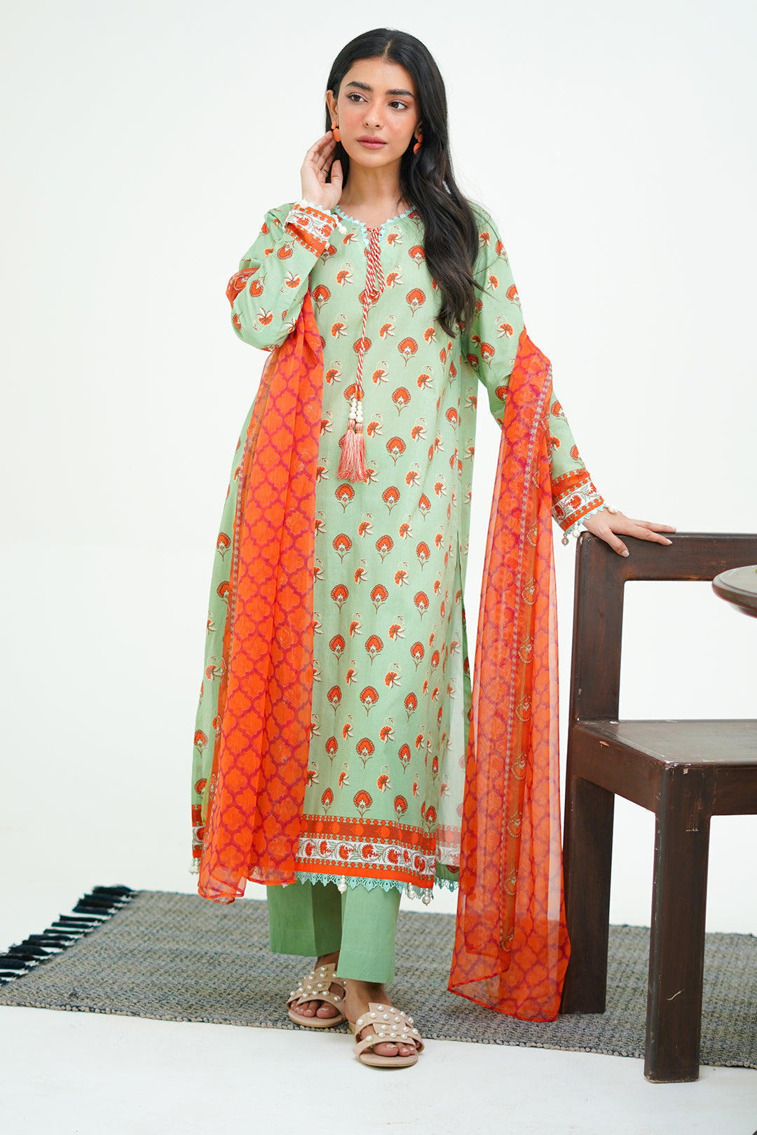 Zellbury | Unstitched 3 Piece Lawn | Shirt Shalwar Dupatta - 1325 - House Of Zarish