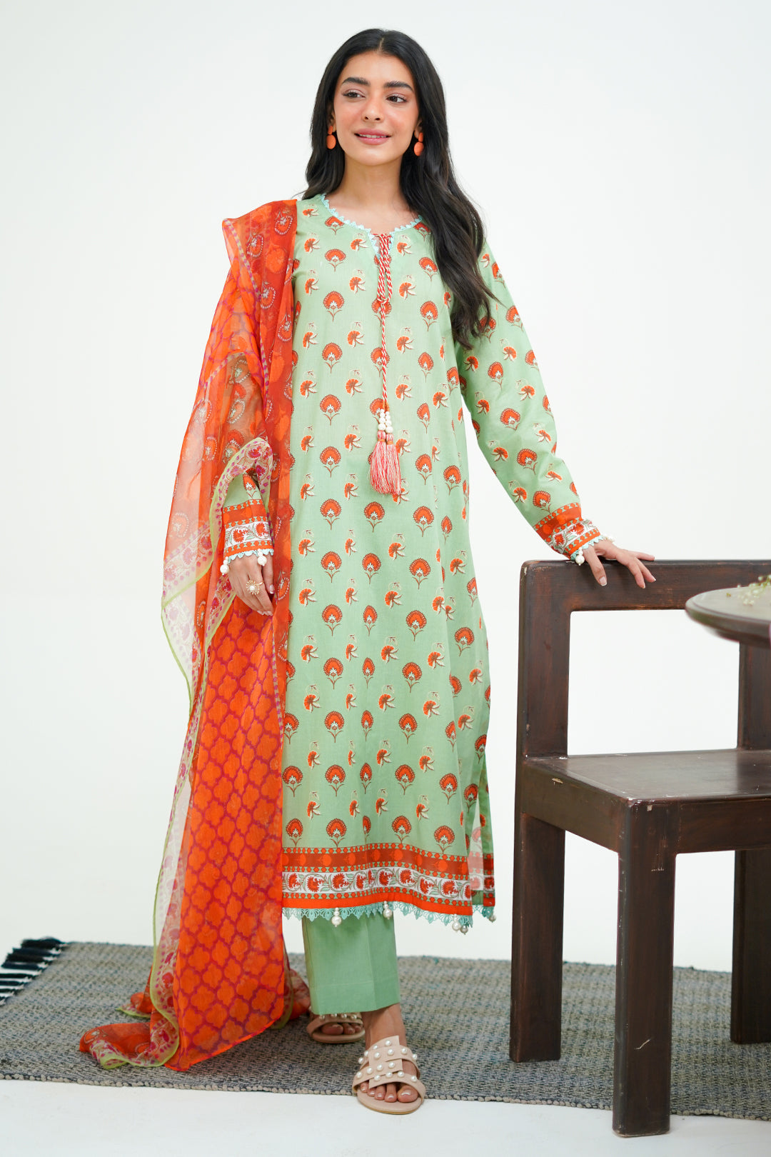 Zellbury | Unstitched 3 Piece Lawn | Shirt Shalwar Dupatta - 1325 - House Of Zarish