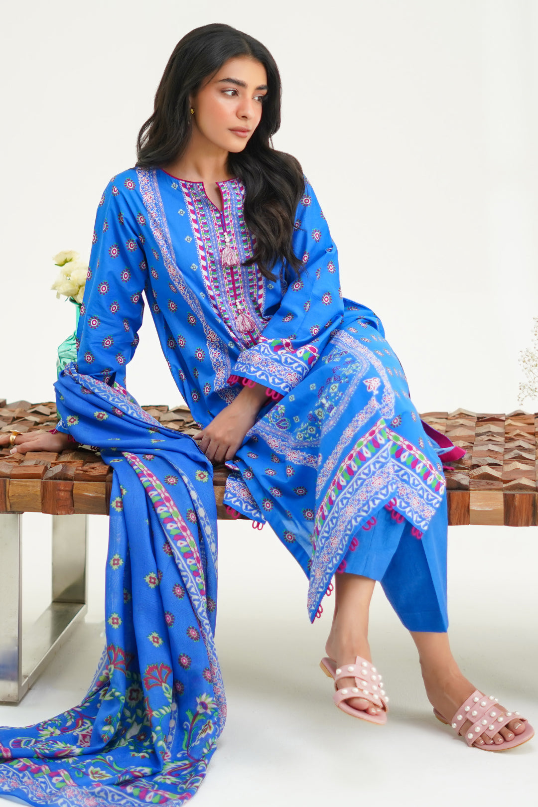 Zellbury | Unstitched 3 Piece Lawn | Shirt Shalwar Dupatta - 1326 - House Of Zarish