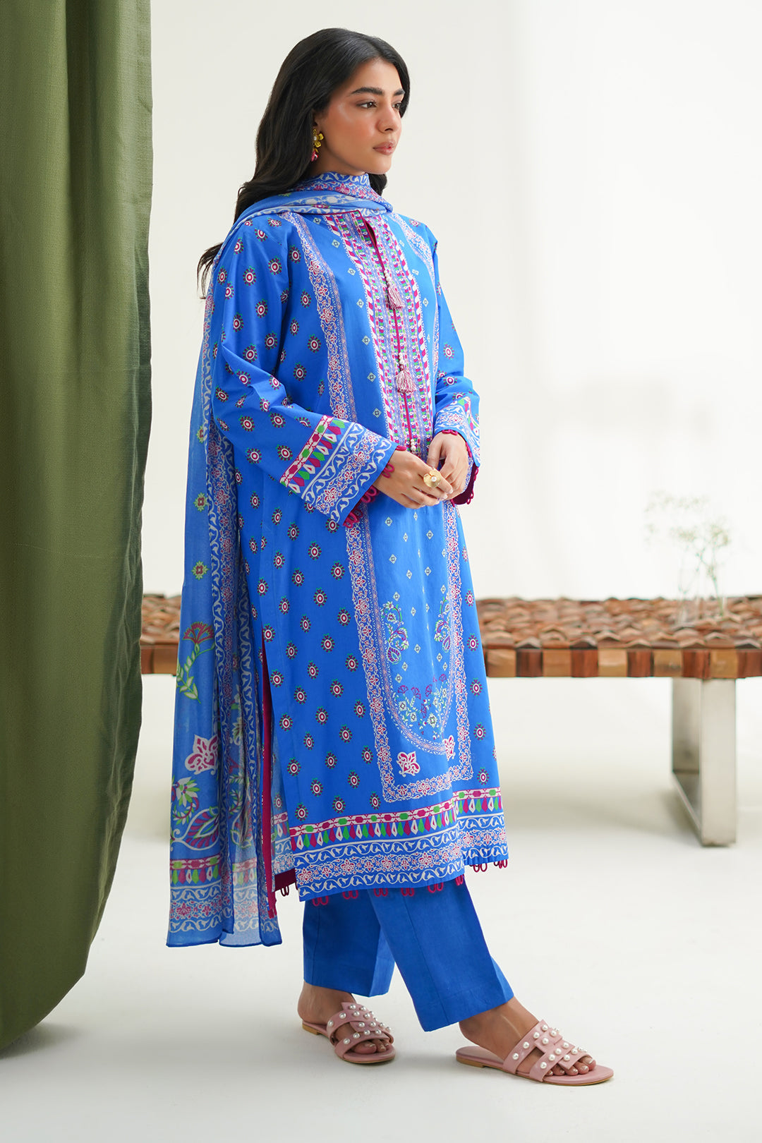 Zellbury | Unstitched 3 Piece Lawn | Shirt Shalwar Dupatta - 1326 - House Of Zarish