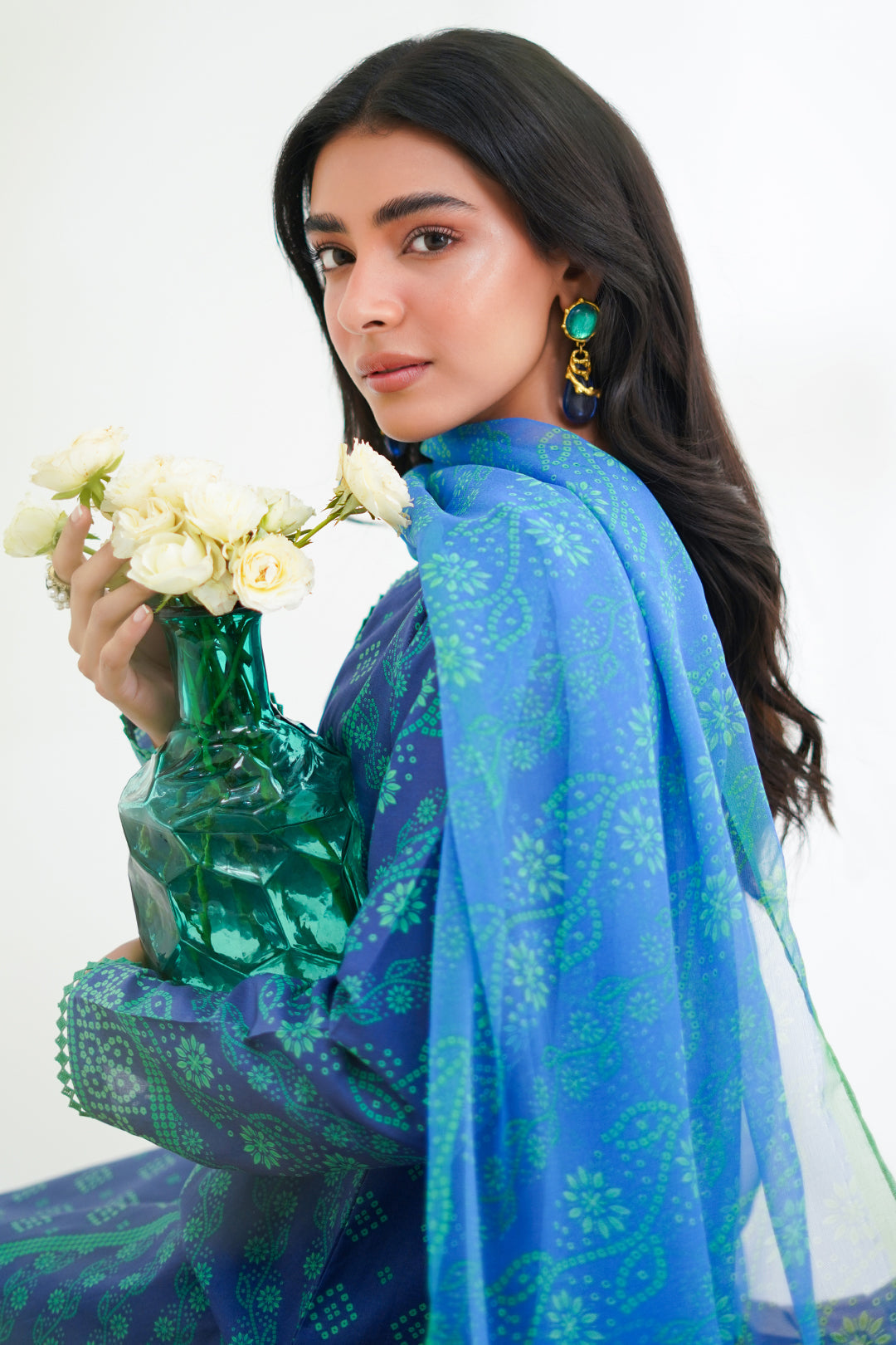 Zellbury | Unstitched 3 Piece Lawn | Shirt Shalwar Dupatta - 1417 - House Of Zarish