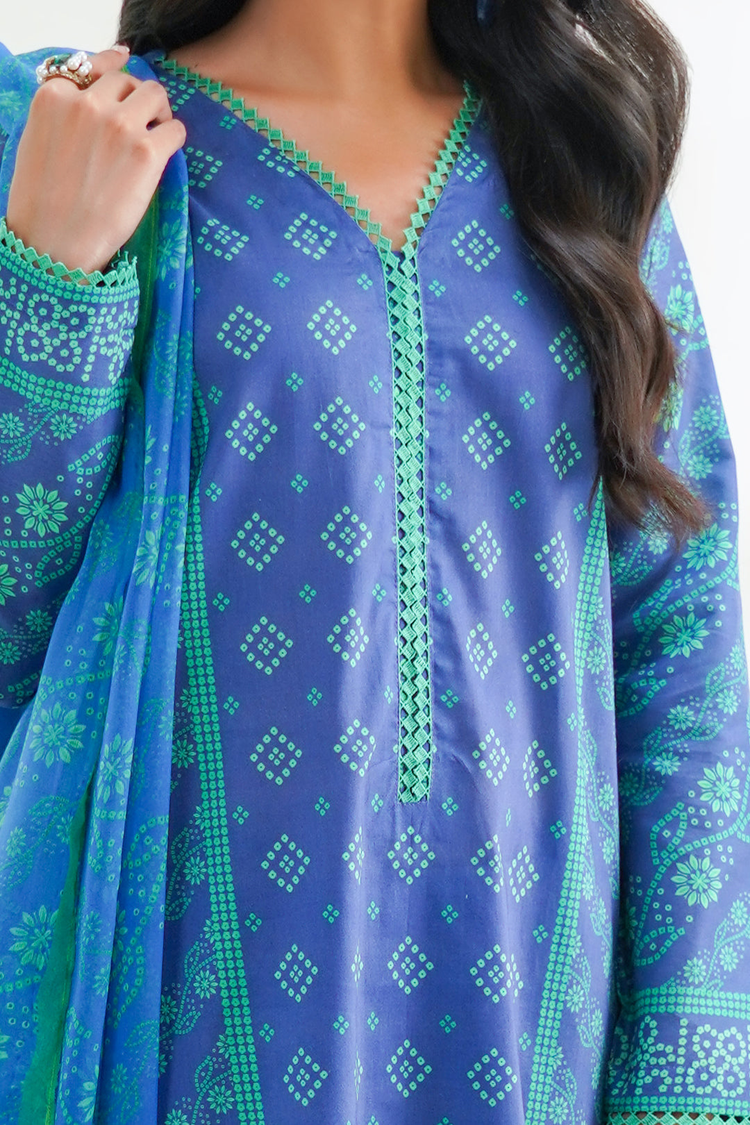 Zellbury | Unstitched 3 Piece Lawn | Shirt Shalwar Dupatta - 1417 - House Of Zarish